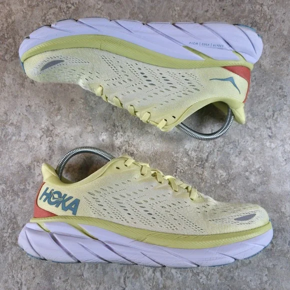 Hoka One One Clifton 8 Yellow Running Shoes Womens 8 B 1119394YPSC *Barely Worn. - Picture 2 of 9